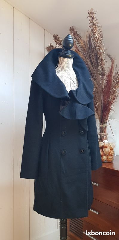 Manteau Hiver Industrial Waste Manteau Naf Naf Noir Fine-knit Polo