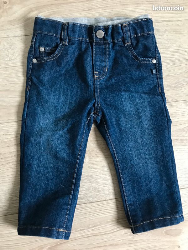 Lot 3pcs :1 jean et 1 body obaibi coton bio 12 mois (image 3)