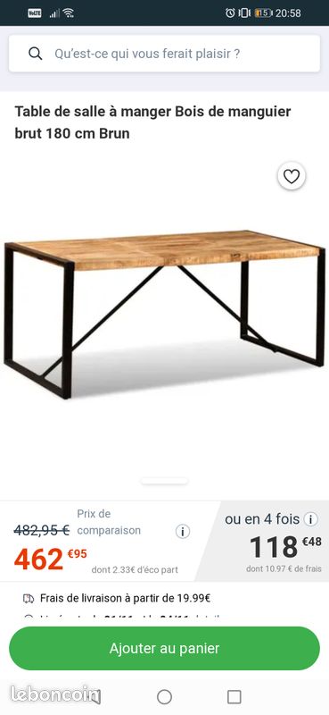 Table industriel bois brut (image 5)