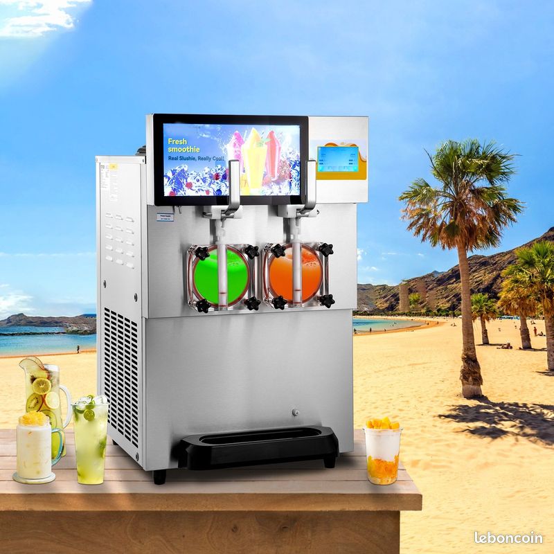 MACHINE A SLUSHIES & MARGARITAS 2 x 8L 1220 Watts INOX GRAND DEBIT NEUVE (image 1)