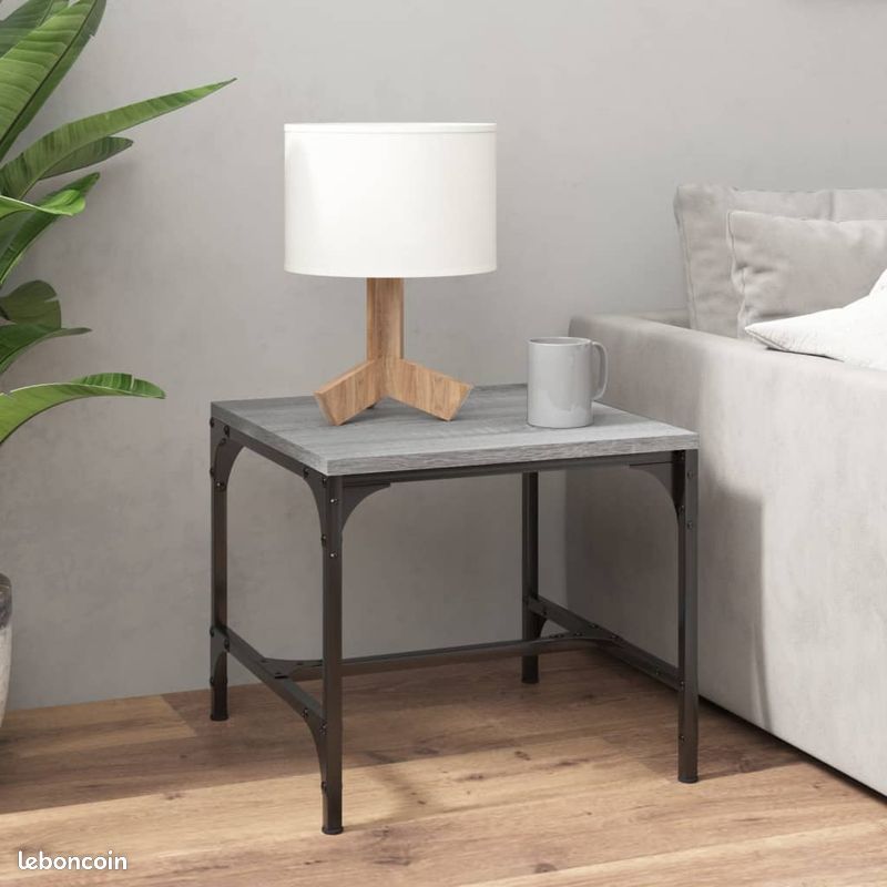 Table basse d'appoint Sonoma gris 40x40x35 cm Bois d'ingénierie (image 1)