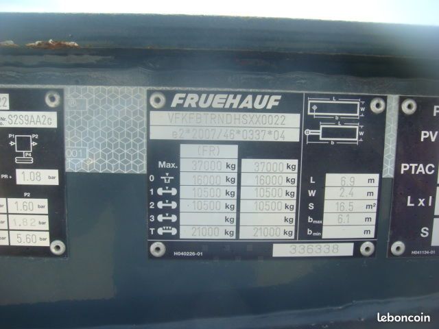 Fruehauf PORTE CONTAINER 20 PIEDS TIREUSE 2017 (image 8)