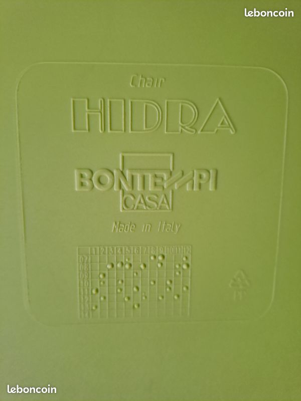 Lot de 2 chaises design polycarbonate vert acidulé HIDRA BONTEMPI CASA (image 5)