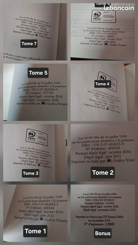 Rare Gallimard saga Harry Potter - 8 tomes (image 13)