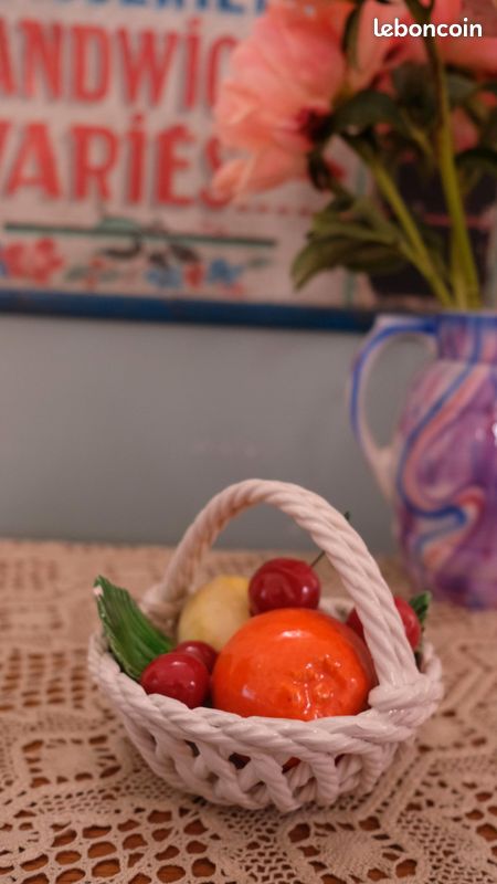 Corbeille de fruits en céramique vintage (image 4)