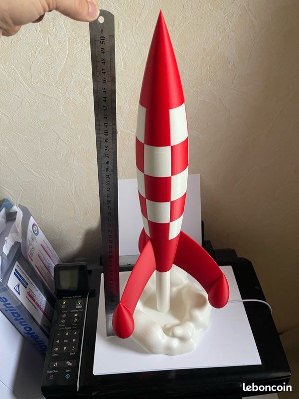 Fusée Tintin (Les Images Mythiques) - Lampe 72cm - Résine - Numérotée