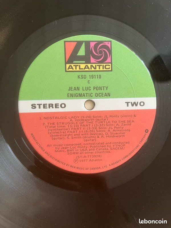 Jean-Luc Ponty »Enigmatic Ocean » vinyle 33trs (image 4)