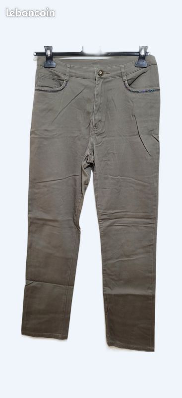Pantalon femme kaki clair T2 (image 1)