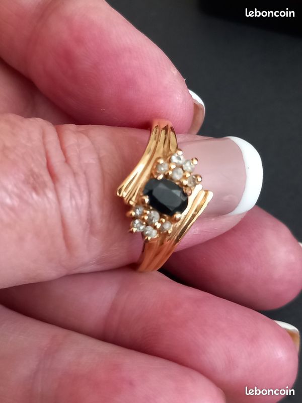 Bague Vintage Plaquée Or Taille 53 - Bijou Rétro élégant, Occasion En Bon état