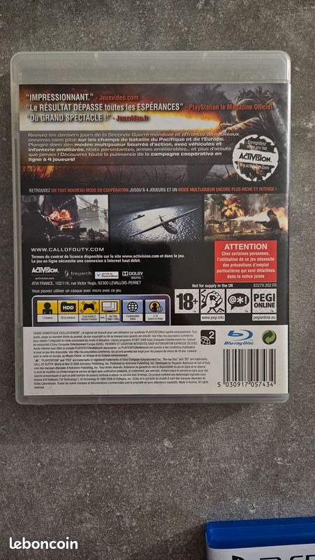 Jeu Call Of Duty: World At War PS3 Complet - Notice Française - Très Bon état