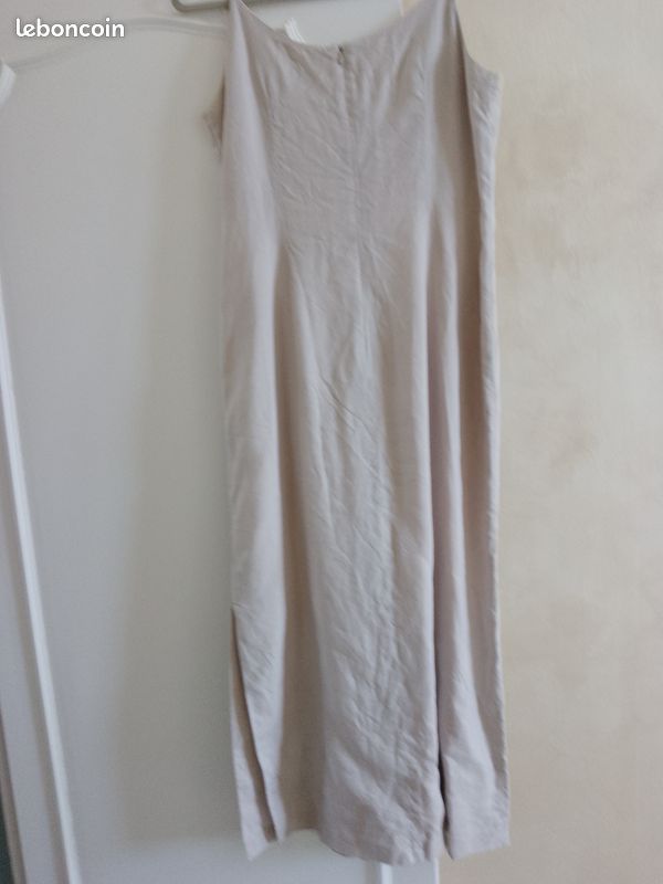 Robe Zapa En Lin écru - Taille L (42-44) - Style Droit à Bretelles - Comme Neuf