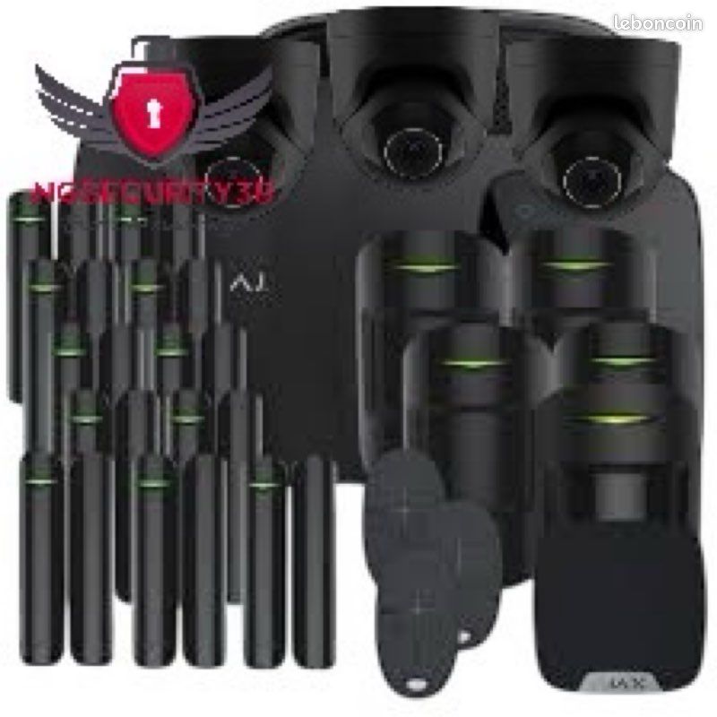 Kit Alarme AJAX Noir Intégral + 3 Caméras IP–Ultra Sécurité Perfectionnée (image 1)