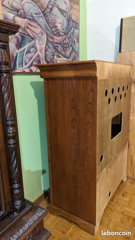 Superbe meuble TV, home cinéma ou bar en merisier massif, finition gomme laque (image 10)
