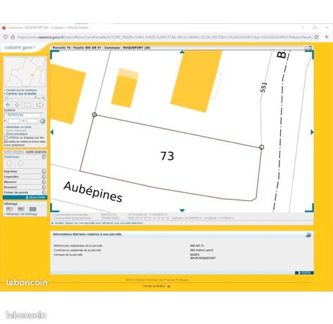 Terrain constructible 600 m2