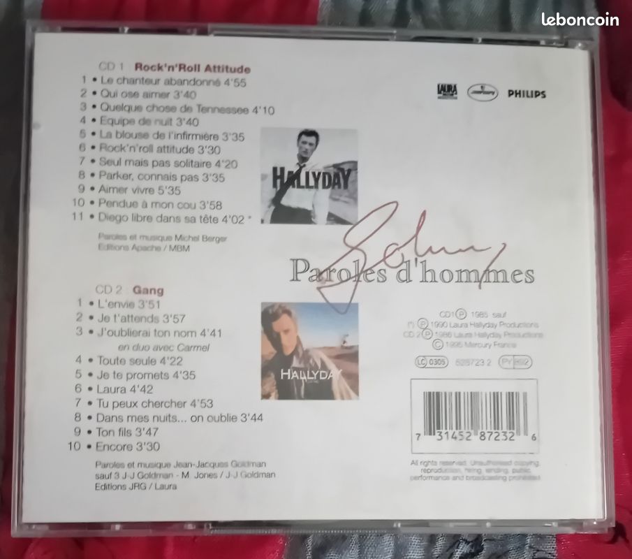 Double album cd Johnny Hallyday " Paroles d'hommes " (image 19)