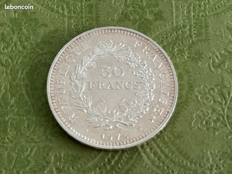 Pièce monnaie 50 Francs Hercule 1976 - Argent (image 2)