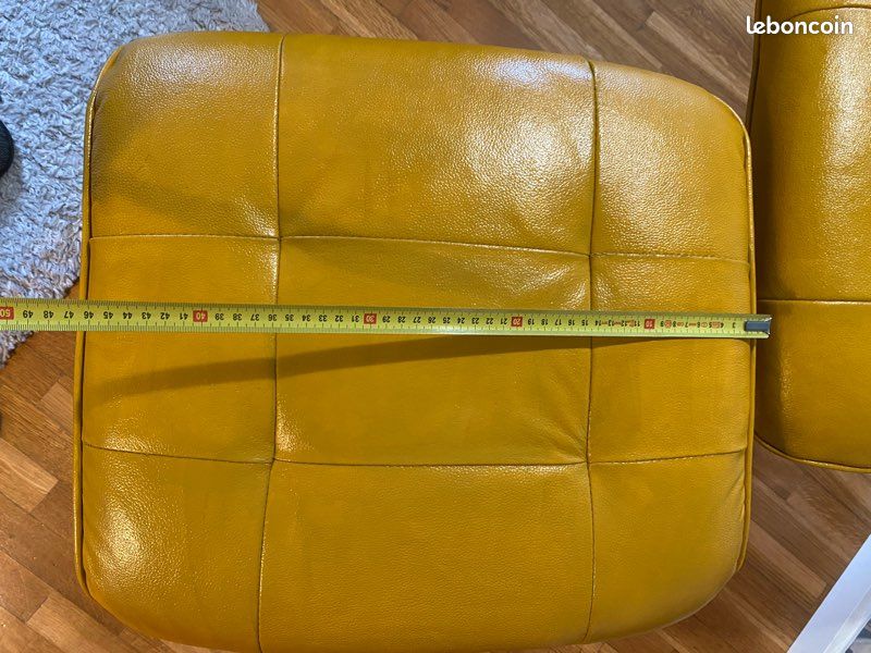 Paire de repose-pieds / poufs vintage scandinaves années 70 – rénovés (image 8)
