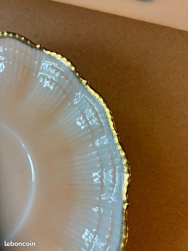Soucoupes petites assiettes bord doré Giraud porcelaine de Limoges (image 14)