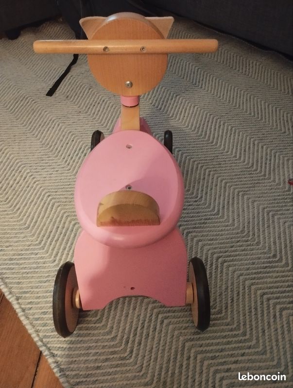 Porteur en bois chat rose (image 4)