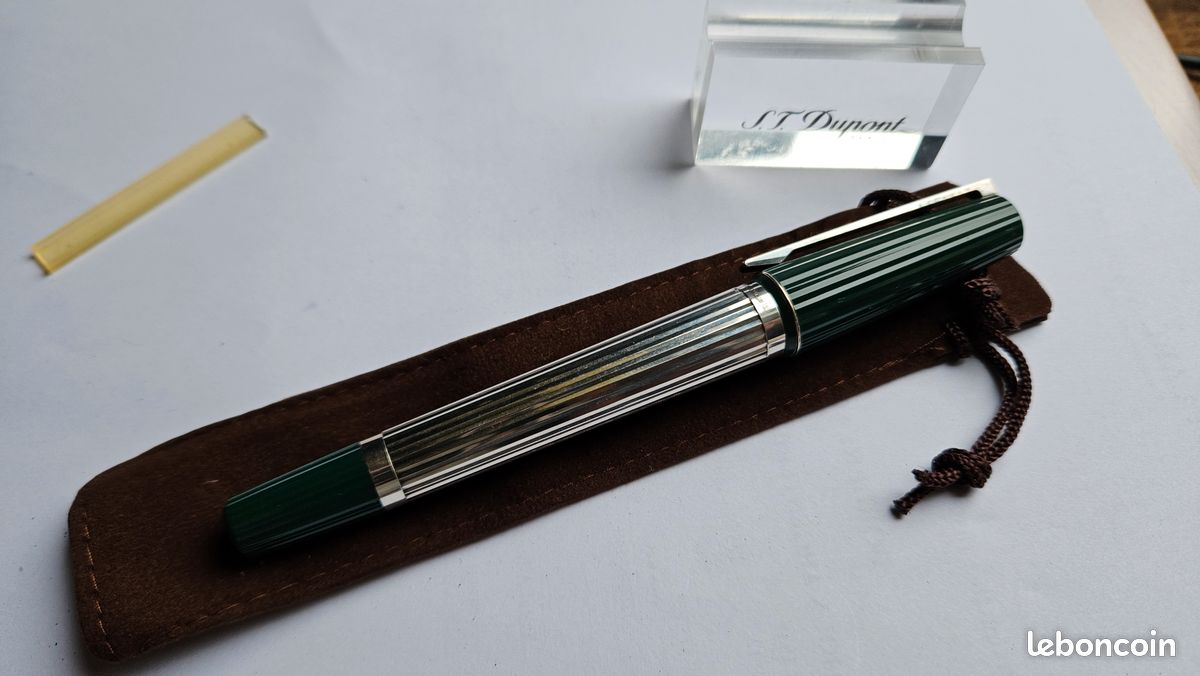 Stylo Plume S.T. Dupont Saint Germain Résine Kaki & Plaqué Or - Occasion