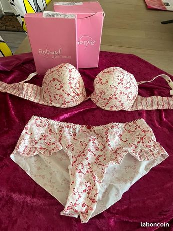 Ensemble Lingerie Lise Charmel - Soutien-gorge 90B & Shorty - Crème Ivoire - Neuf Sans Étiquettes