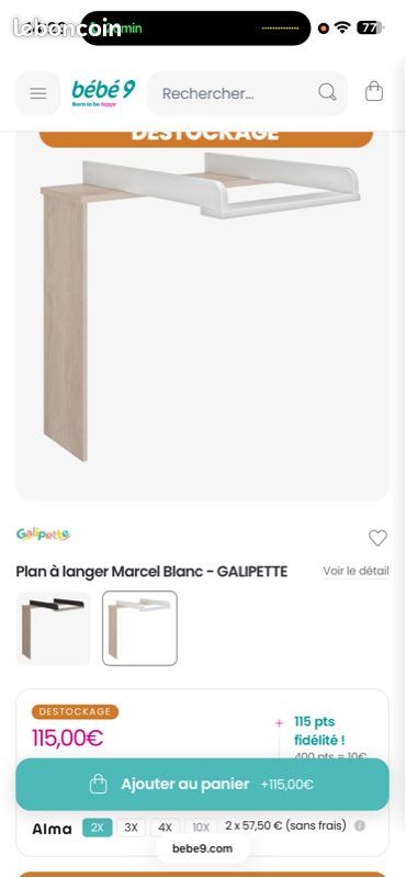 Plan à langer Marcel Galipette (image 1)