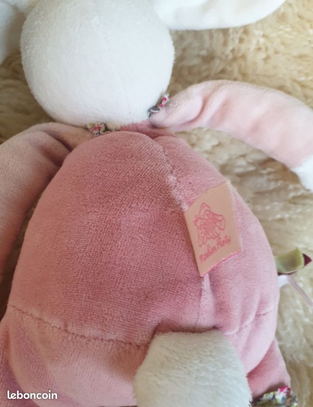 CA5 DOUDOU PELUCHE MOULIN ROTY MYRTILLE ET CAPUCINE SOURIS ROSE BLANC GRELOT