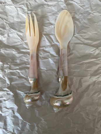 Set Cuillère Et Fourchette En Nacre - Service à Caviar - Neuf
