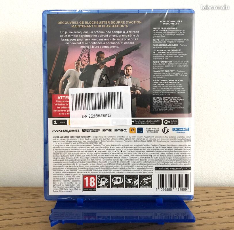 GRAND THEFT AUTO V - GTA - PS5 - PlayStation 5 - PAL FR - NEUF (image 2)