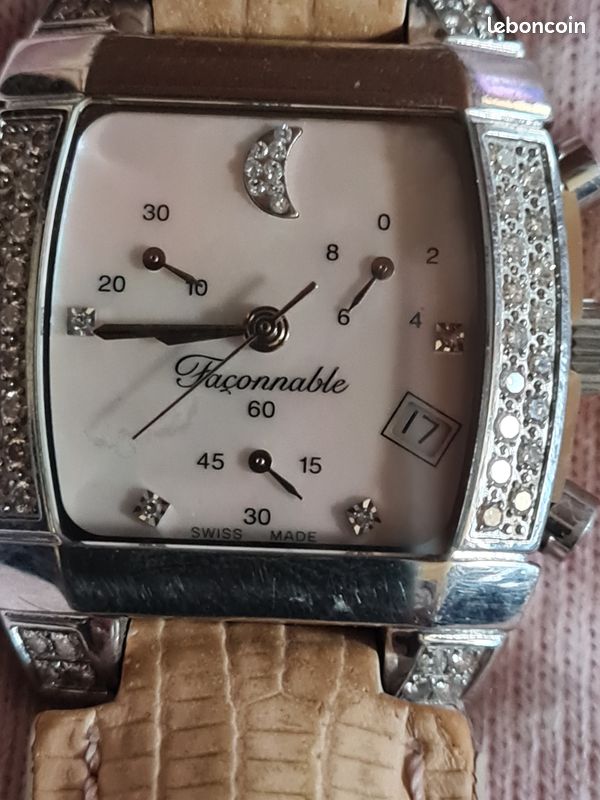 Montre Femme Façonnable Dôme DIAMONDS - Cadran Nacre, Incrustations Diamants, Occasion