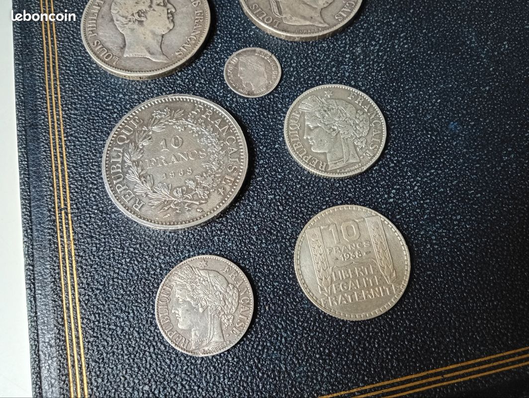 Lot pièces en argent - 5 francs Écu, Cérès, Turin, Hercule - Vendu au poids (image 2)