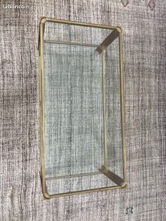 Table basse en bronze poli à double plateau de verre, travail Français attribué à Jacques Quinet pour Maison Malabert (image 6)