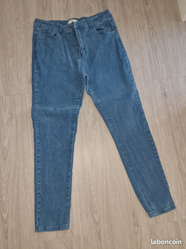 Pantalon velours bleu t42 (image 1)