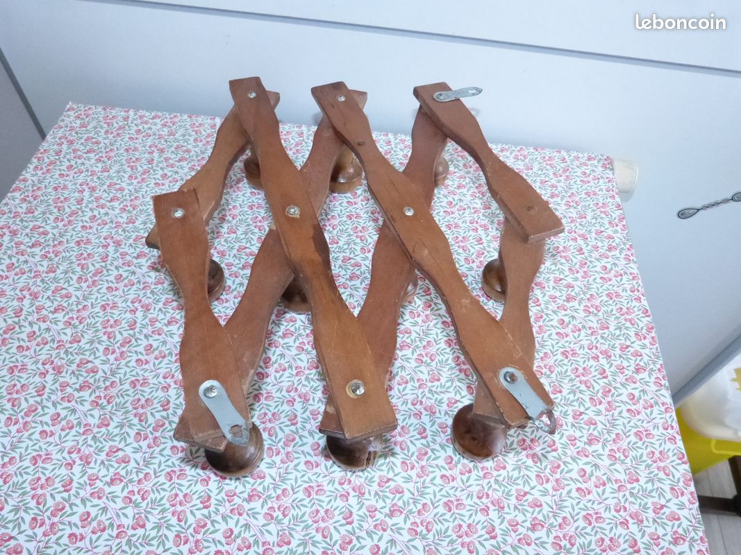 Porte-manteau En Bois Ancien - Modèle Extensible - Occasion