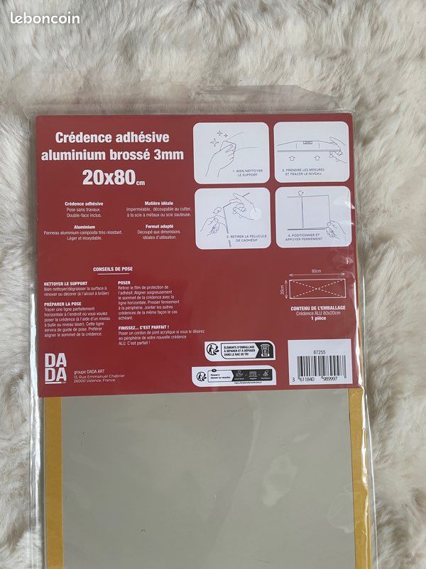 Crédence adhésive aluminium brossé (image 3)