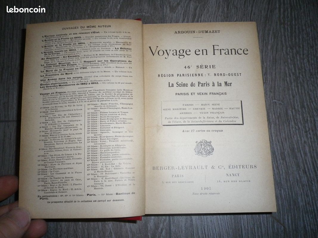 Livre ancien "Voyage en France" Ardouin-Dumazet - 46e Série - La Seine de Paris à la Mer (1907) (image 2)