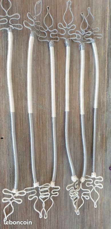 Lot De 6 Ronds De Serviette Flexibles Et Façonnables - Noir, Argent, Violet