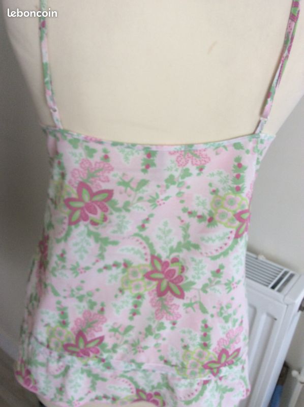 Haut bretelle fleurs verts rose Fushia 38 ETAM 16euros (image 3)