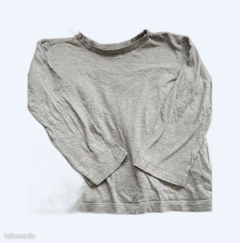 T-shirt Manches Longues VETEMENTS - Motif Graphique "L'ancien Anglais" - Taille L Gris - Occasion