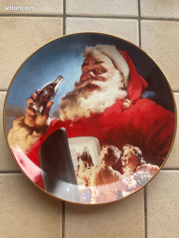 Publicité Originale Père Noël Coca-Cola – 1940 – Bouteille 5 Centimes – 12x9,5 Cm