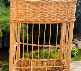 Grand Panier à Bouteilles En Osier Et Rotin Vintage 74 Cm - Déco Rustique Et Rangement Pratique
