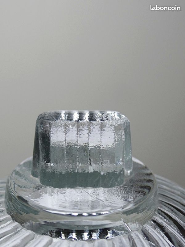 Petite cloche à dessert ou à fromage en verre pressé vintage/ancienne torsades - Arts de la table