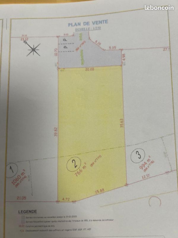 Terrain 766 m² · à Cambrai · 766 m² · 63 800 €