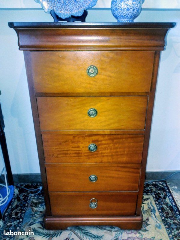 Chiffonnier / semainier ancien 5 tiroirs (image 1)