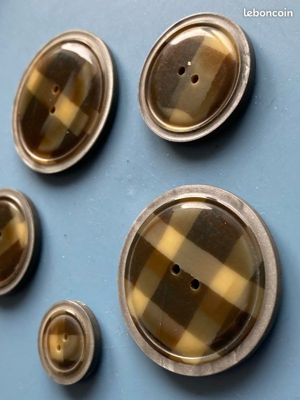 Lot De 12 Boutons Vintage Gris Chine | 1,5 Cm à Pied Travaillé – Occasion