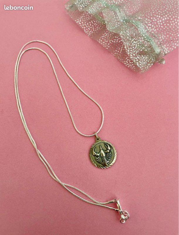 ANCIEN COLLIER MAILLES ARGENT MASSIF Poinçon Charançon BIJOU ANCIEN D