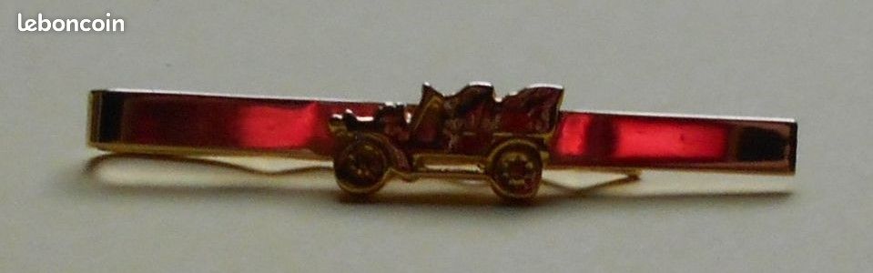 Pince à Cravate Vintage Voiture Ancienne, Dorée Et Argentée, Très Bon état