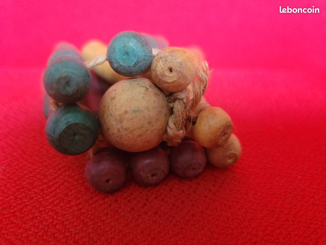 Jeu de 9 quilles anciennes en bois 6,5cm – Avec boule d'origine (image 3)