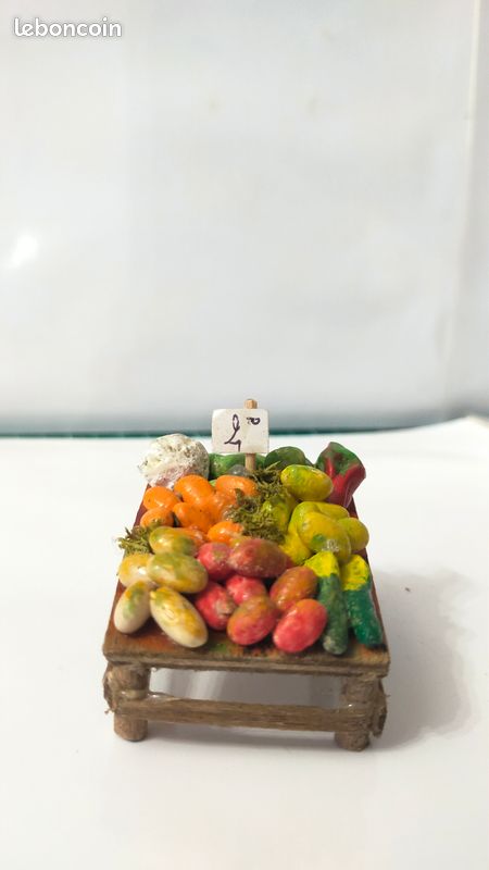 Stand Vendeur Légumes Pour Marché 5x10x5 Cm Crèche Napolitaine 12 Cm