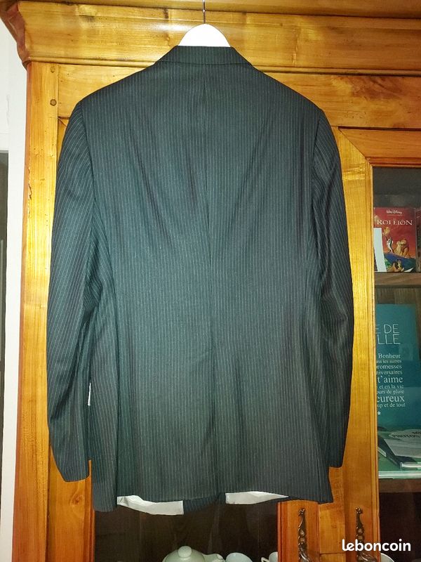 Veste de costume rayée noire remise en main propre (image 3)